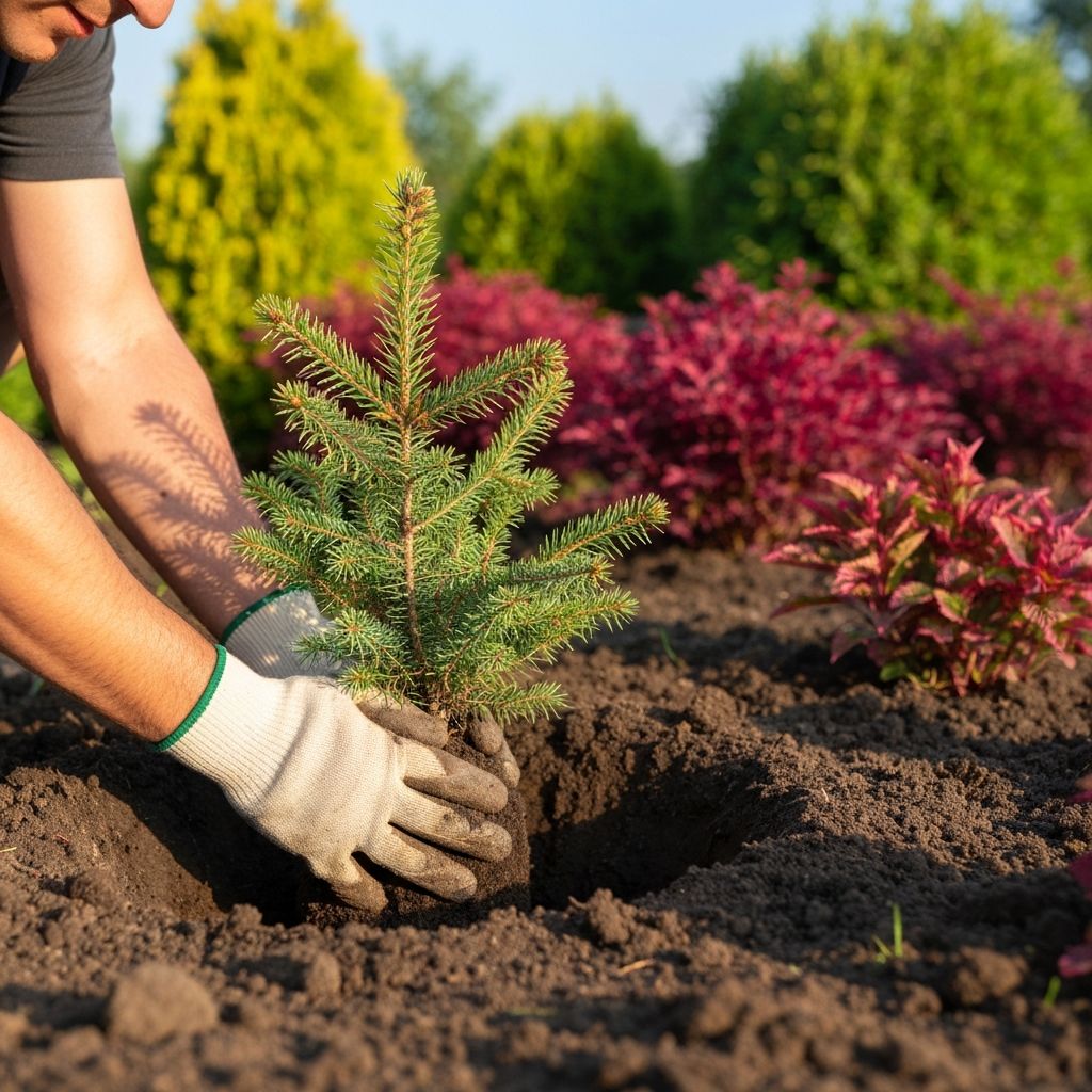 Посадка хвойных и живая изгородь